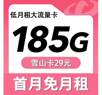 电信雪山卡29元185G
