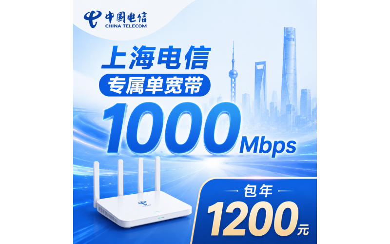 上海市单宽带电信1200元年享1000Mbps